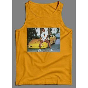 VINTAGE PHOTO MIKE BOXER SITTING ON LAMBO TANK TOP
